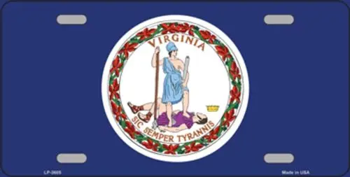 Virginia State Flag License Plate Metal Tin Sign Picture Plaque Art Wall Decor