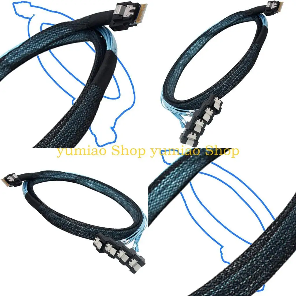 587B SAS4.0 8654 4I 38Pin To 4 Port 7P Cable PCIE Server Data Connecting Extension Wire Fast Speed 50/100CM