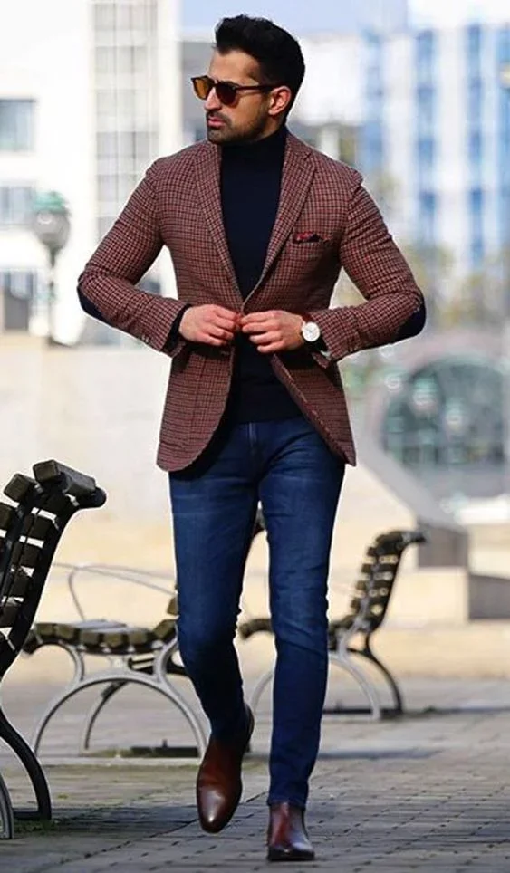 Tailor Made Man Spring Classic Men\'s Jacket Tweed Blazer Male Costume Made Male Outfit Clothing Slim Fit Plaid Custom Made