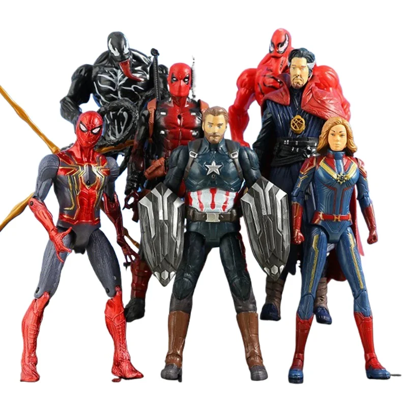 Avenger Hero Venom Deadpool Stahl Spider-Man Puppe Modell Handgefertigte Ornamente Spielzeug Anime Anime-Figur