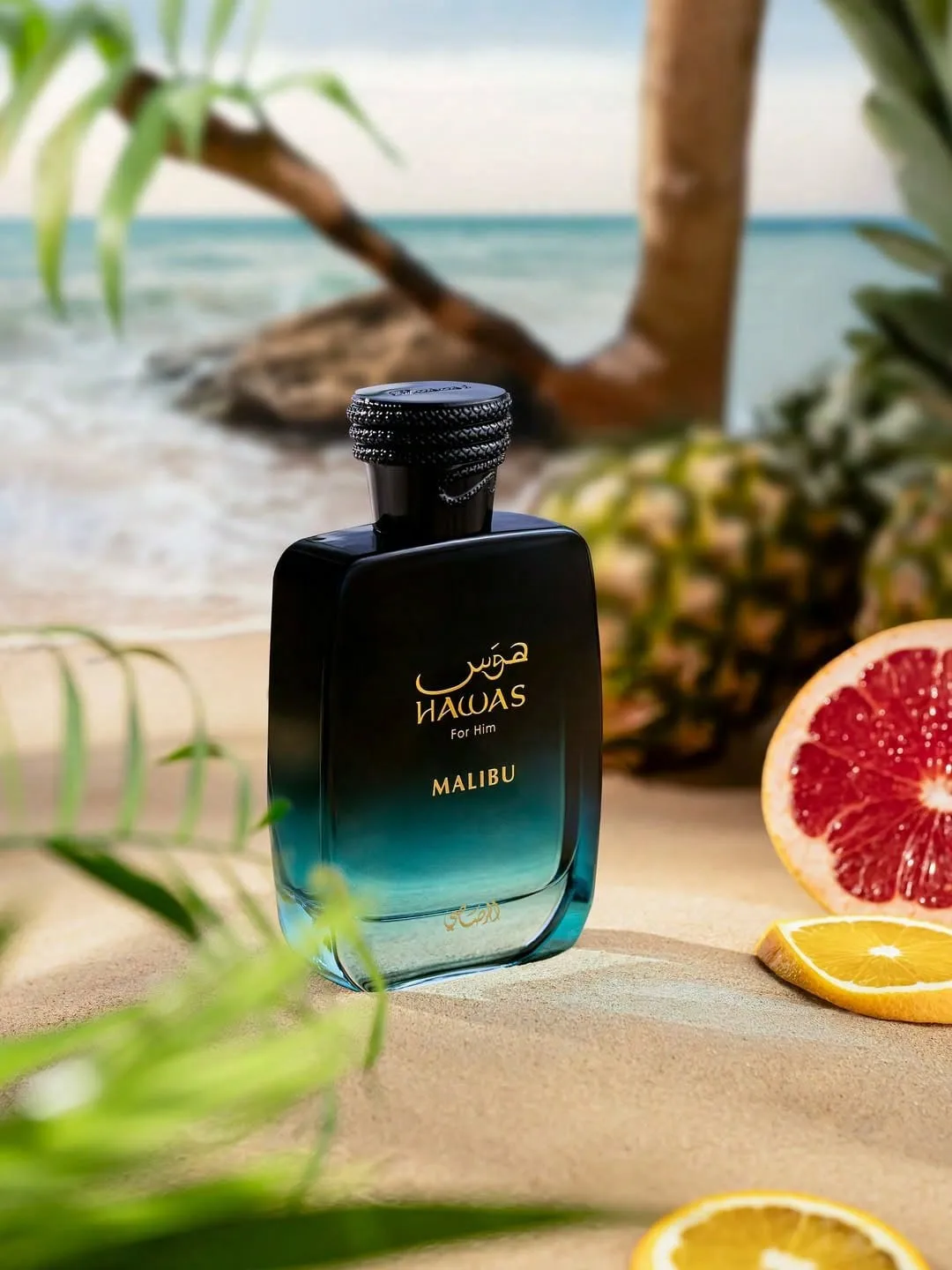 RASASl Hawas Malibu Tropical Eau De Parfum Spray Untuk Pria, 3.4 Ons, Parfum dengan Aroma Segar Akuatik, Jeruk, dan Kayu, Tahan Lama