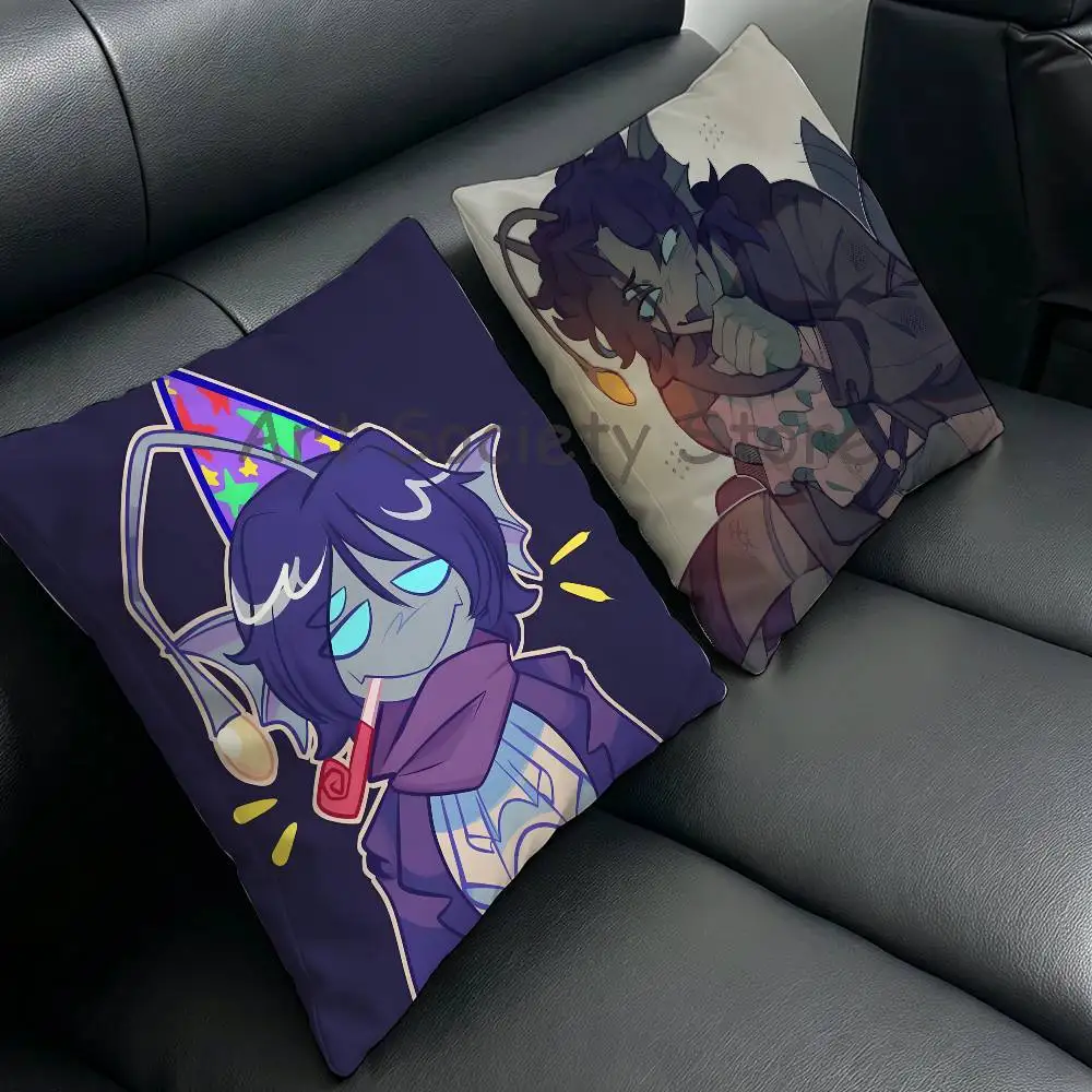 Sebastian P-Pressure Art Pillow Case Square Double-Sided Printing Short Plush Sofa Cushion Cover Bedroom Bedside Pillow