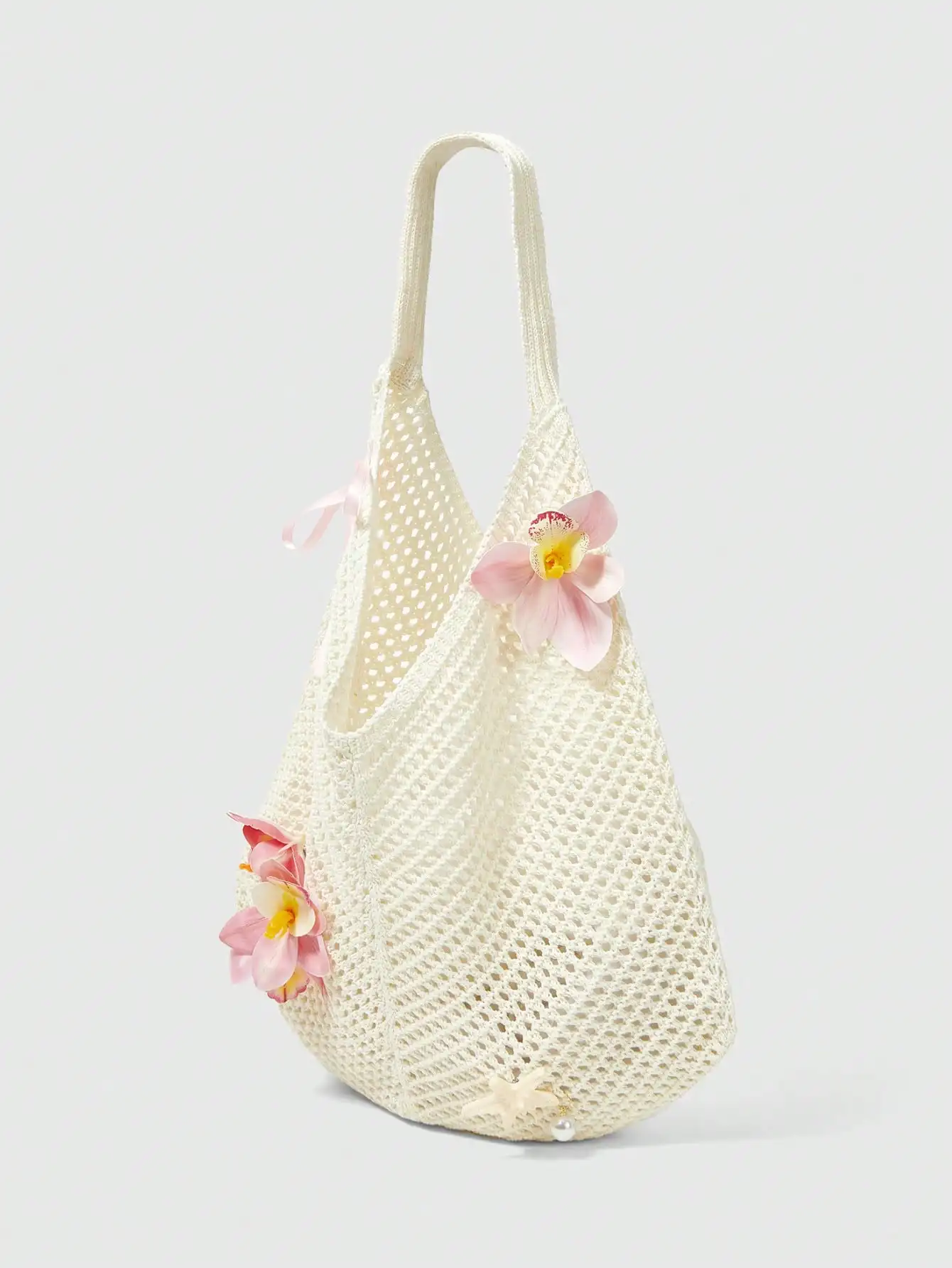 1 Set Beige Woven Beach Tote Bag & Accessories, Fashionable Personalized Beach Resort Style Women Tote Bag (Includes 1 Bag And 1