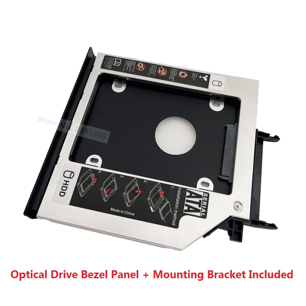 With Bezel Faceplate Front Panel 9.5mm 2nd 2.5 Hard Drive SSD HDD Optical bay Caddy Bracket for Lenovo IdeaPad Y500 Y500N Y510P