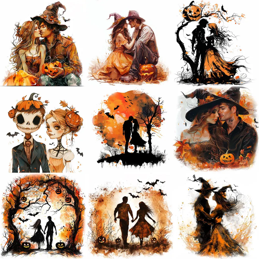 20pcs Halloween Couple Stickers Pack Varied for Kids Crafts Scrapbooking Luggage Laptop Car Aesthetic Decoration Graffiti Decals