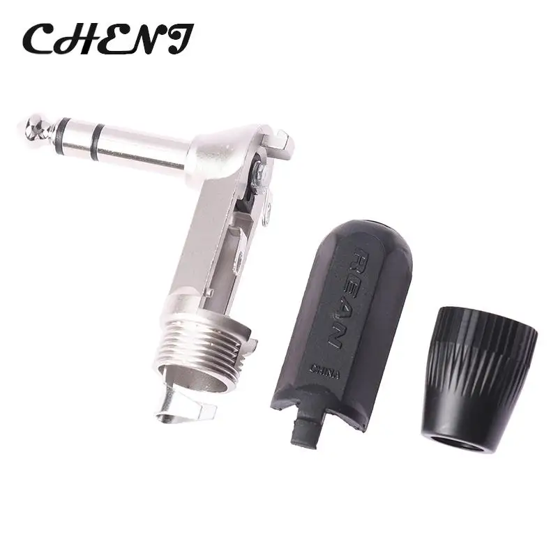 REAN jack 6.35mm TS TRS 90 ° L-shaped Right Angle Plug Stereo / Mono 2 3 Pole 6.5 1/4 Microphone Guitar Audio NYS207 208