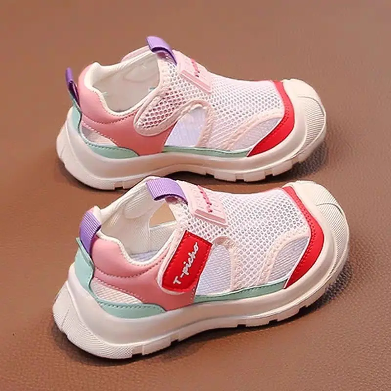 

Children 2025 Boys Baotou Sandals Summer New Single Net Breathable Casual Korean Girls Beach Shoes