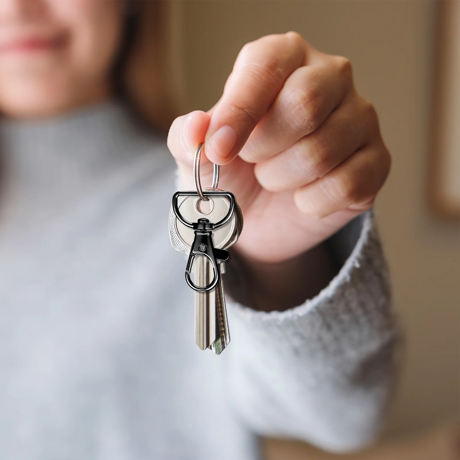 

50 Pcs Alloy Key Holder Hanging Buckles Rotation Lobster Swivel Handbag Keychains