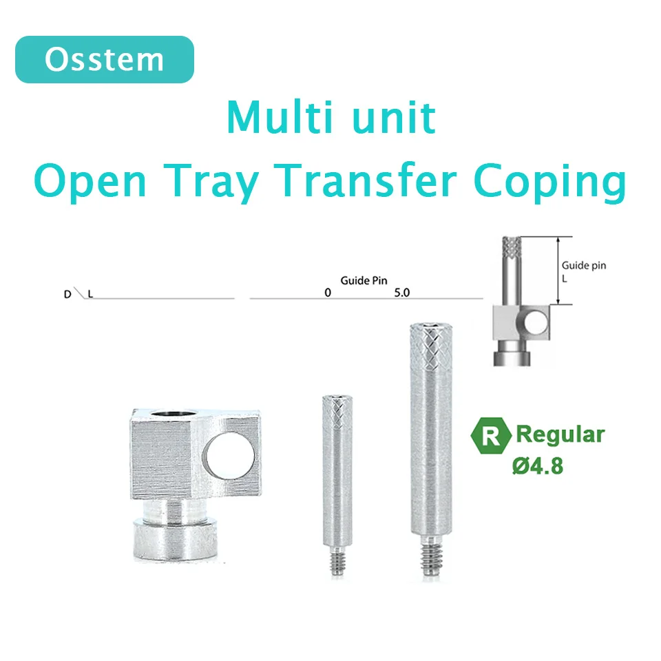 10pcs Dental Open Tray Transfer Coping Multi-Unit Impression Pick-Up for Osstem Implant Restoration Lab Parts Metal OEM Supply