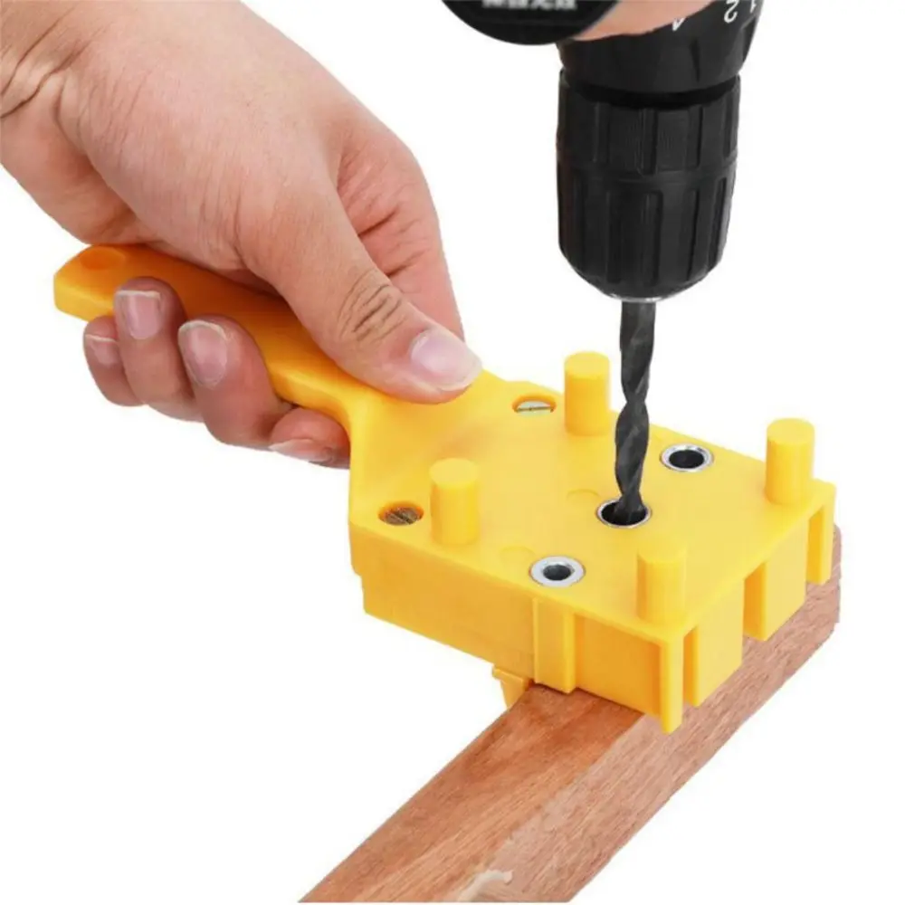 Handheld Wood Doweling Jig Straight Hole Clamp Guide Woodworking Hole Carpenter Clamp Drill Guide ABS Plastic Drill Locator