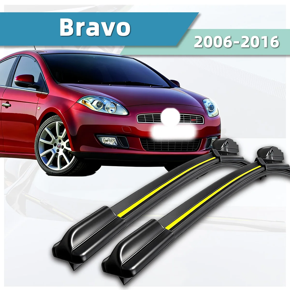 

Щетки стеклоочистителя для FIAT Bravo (2006-2016) с натуральной резиновой полосой, бескаркасные, бесшумные, для лобового стекла, автомобильные аксессуары