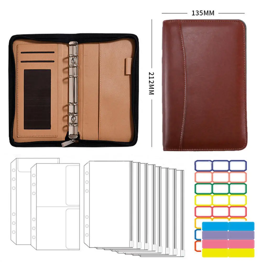 A6 Zipper Budget Planner With Zipper Money Saving Envelope Pockets 6 Hole Binder Budget Notebook Folder Budgeting Cash Organizer
