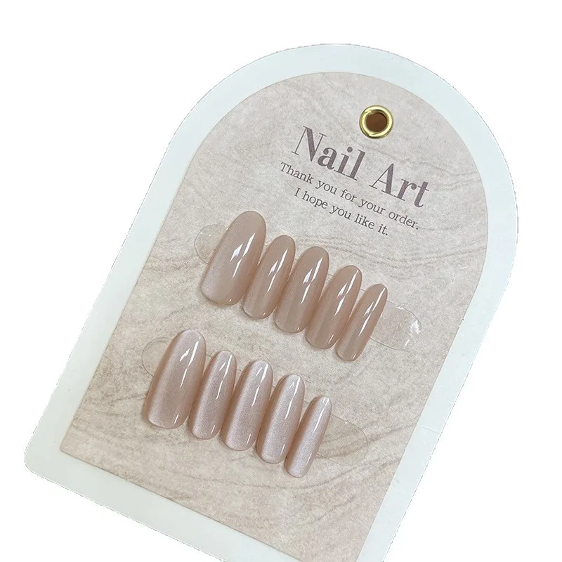 

Summer wear nail tracking glass beads medium nail art nail pads handmade prefabricated fake nails