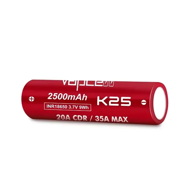 Original Vapcell K25 INR 18650 Battery 2500mAh Capacity CDR 20A Max 35A 3.7V Similar As 25R Batteries Lithium Ion Battery 18650