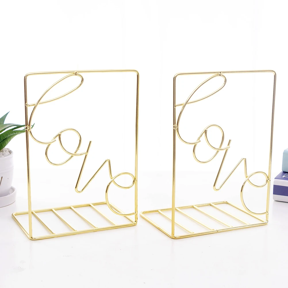 

Creative Wrought Iron Bookends Shaped Stoppers Nonskid Design Keep Books Tidy Lovely Decor Home Office Classroom Library Smooth