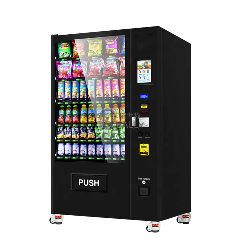 2024 Smart Snack and Beverage Vending Machine Banknote Coin Credit Card Unmanned Food Vending Machine