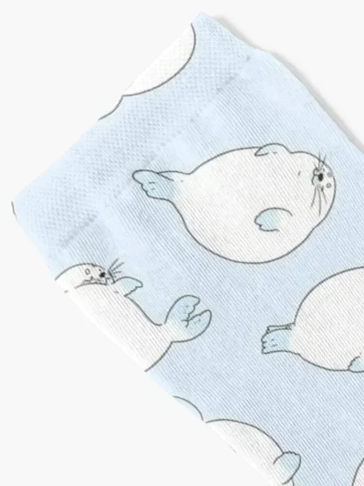 All-Over-Print Adorable Seal Pups (blue) Socks floor Non-slip crazy cycling Boy Child Socks Women's