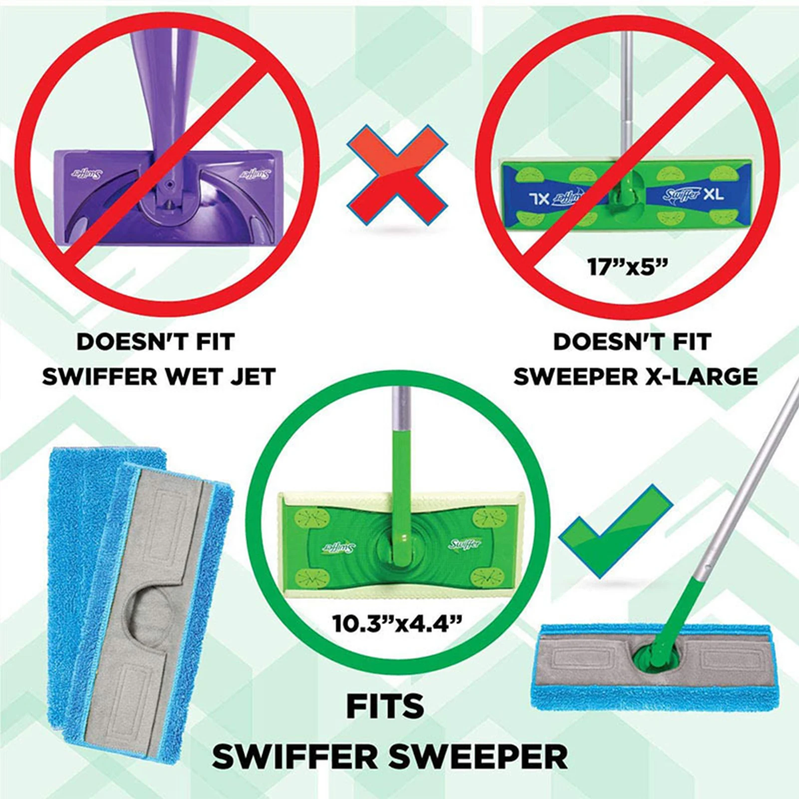 Microfiber Pads Compatible With Swiffers Sweeper Washable For Swiffers Sweeper Pads Refills Washable Microfiber Mop Replacement