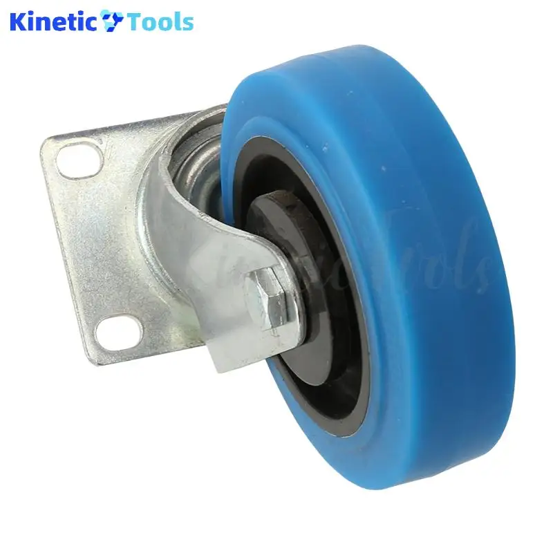 4 عجلات من الفولاذ المقاوم للصدأ متوسطة الحجم باللون الأزرق TPR بعمود مزدوج من المطاط عجلة صامتة عالمية لحركة أملس على الأسطح المختلفة #5