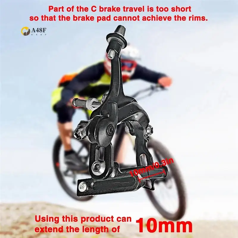

A48F-Велосипедные тормозные колодки, 2 шт. тормозные колодки для горного велосипеда, алюминиевый удлиненный адаптер для суппорта C, удлиненный держатель тормозного зажима