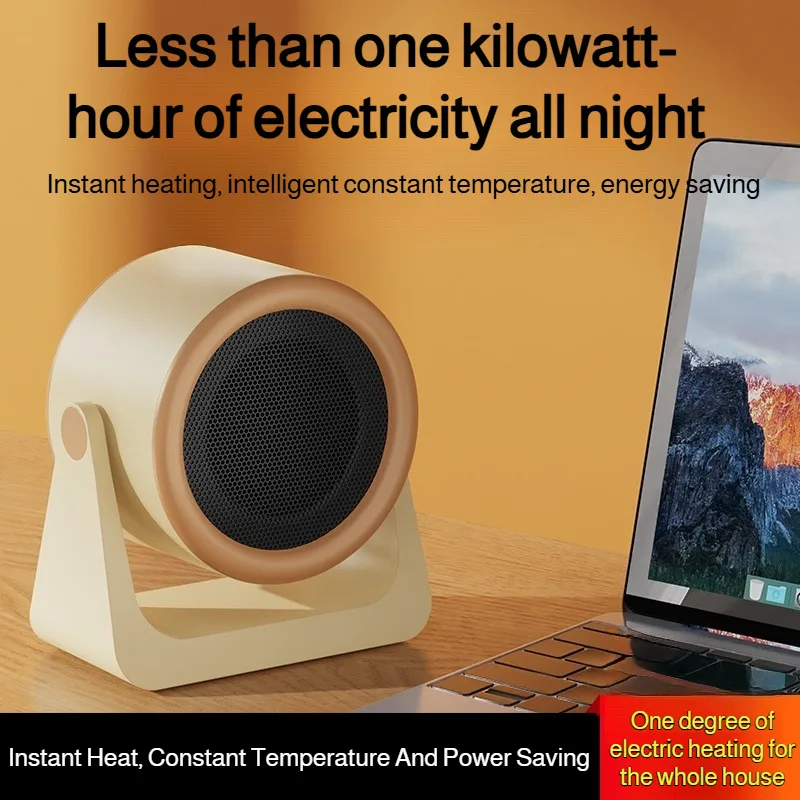 Portable Energy Saving Desktop Heater Constant Temperature Solar Powered Instant Heat PTC Ceramic Heating Home Office Bedroom