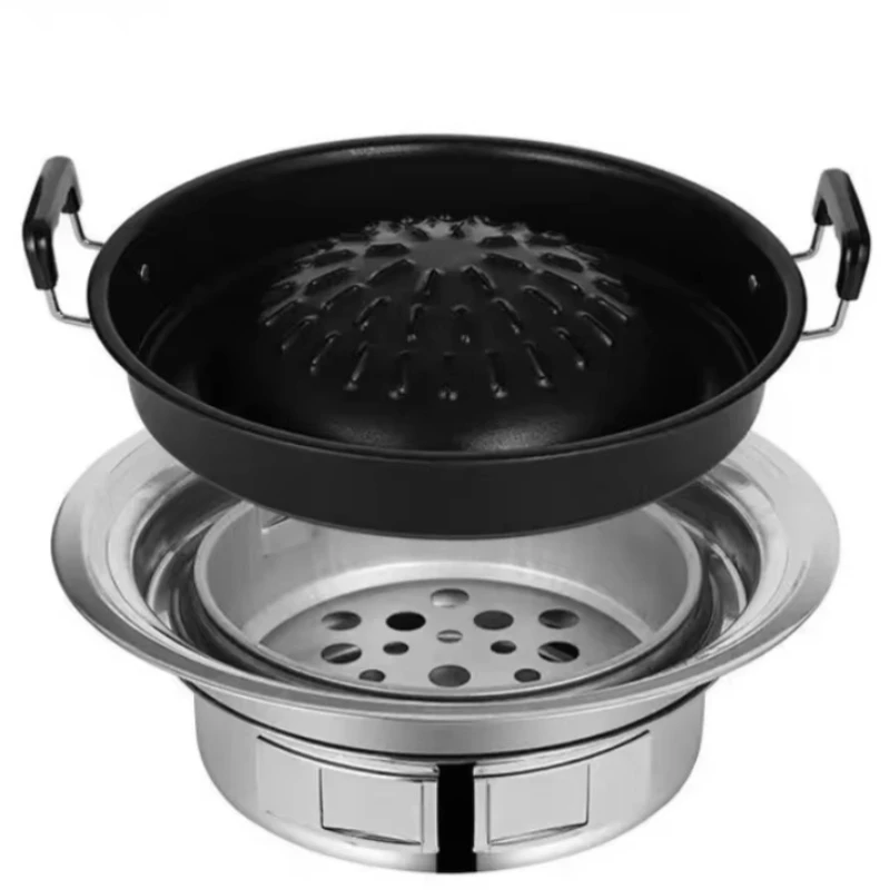 

The best-selling commercial aluminum barbecue pot and hot pot combination pot in the market