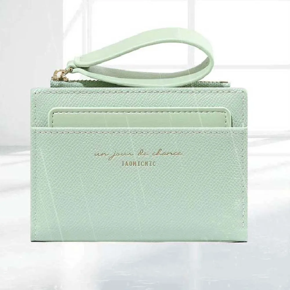 حقيبة التخزين المحمولة المرأة محفظة قابلة للطي بطاقة متعددة بولي كلوريد الفينيل بلون حافظة للبطاقات الكلاسيكية أزرار خاطفة سيدة قصيرة محفظة من البولي يوريثان المدرسة