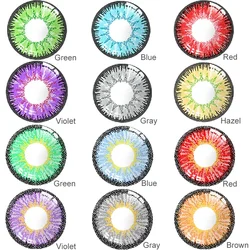 1Pair(2pcs) Contact Lenses For Eyes Cosplay Halloween Colored Contacts Lens Hazel Color Eye Contacts With Color Lenses Grey Blue