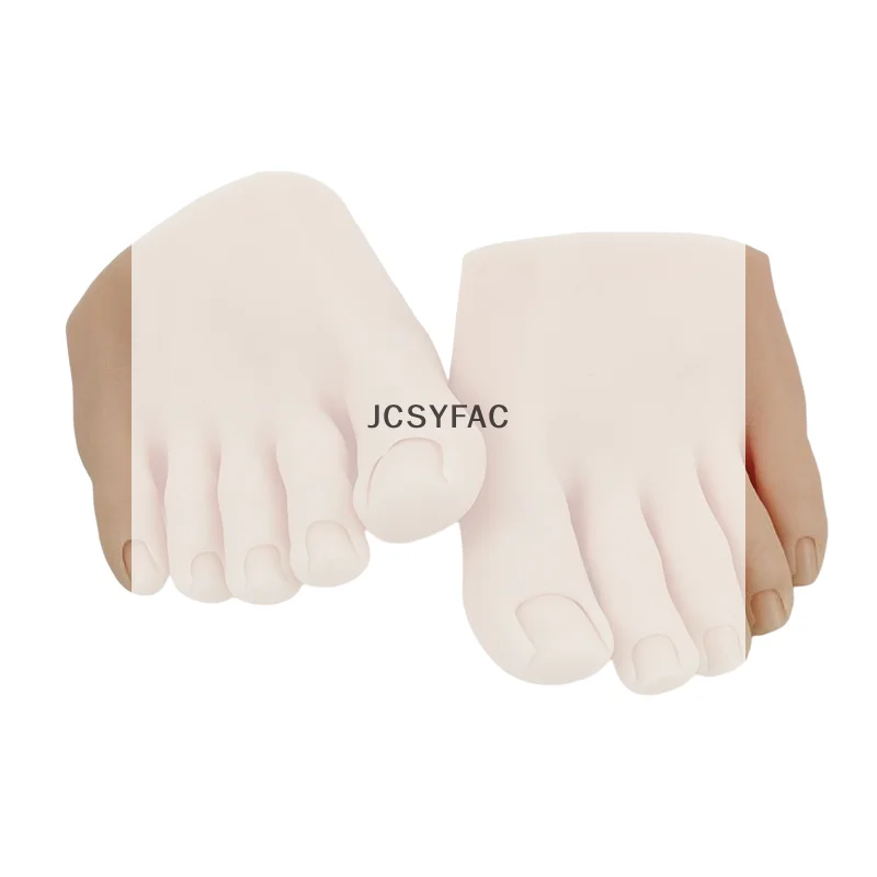 /JCS/Nail Practice Foot Mannequin with Fake Toes for Pedicure Training Nail Display Silicone Nail Training Foot Fake Model 1PC