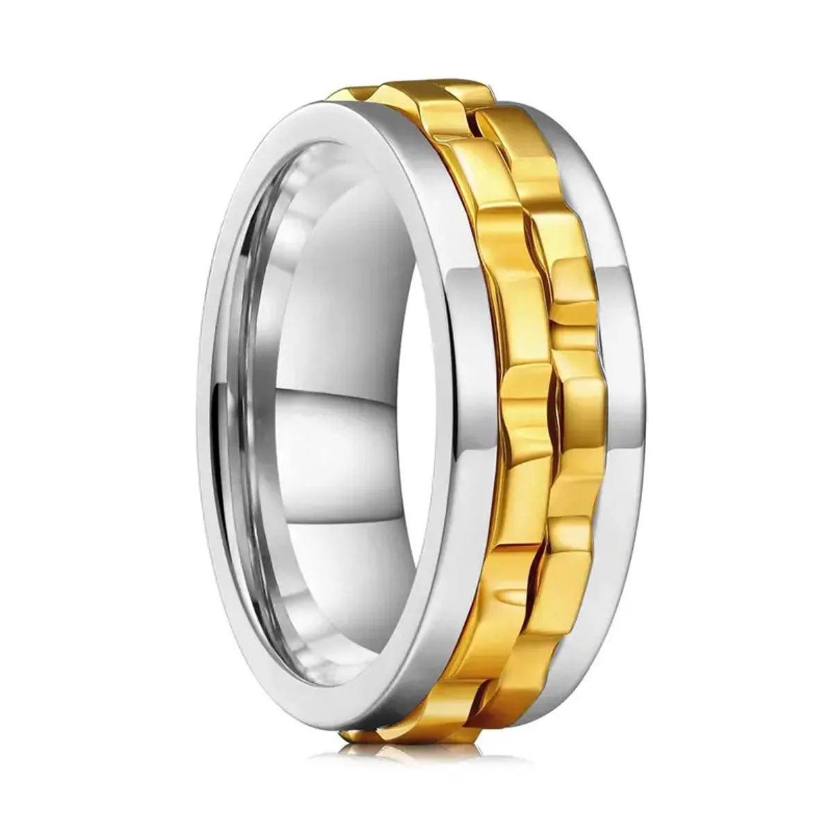 Stainless Steel Gear Rotating Anti Stress Ring Men Anxiety Relife Spinning Joint Ring Fidget Spinner Free Shipping Bague Homme