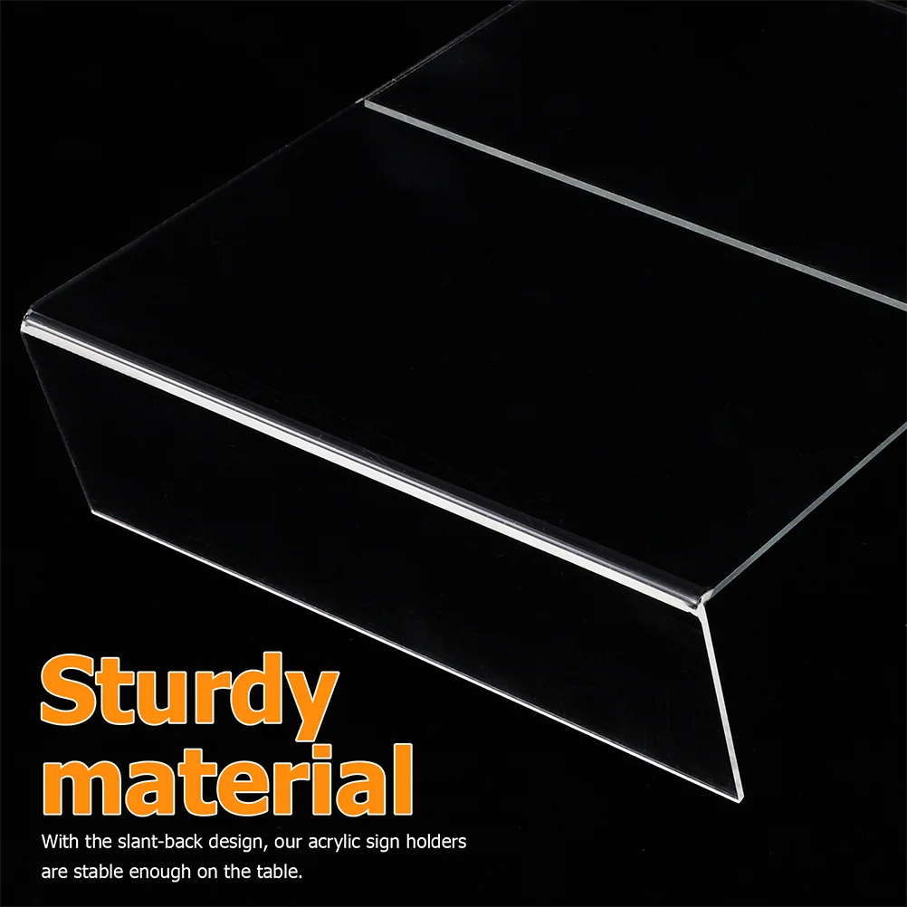 Acrílico Price Tag Holder, Shop Stand, Label Display, Desktop Titulares Rack, Sign Stands, 2 pcs