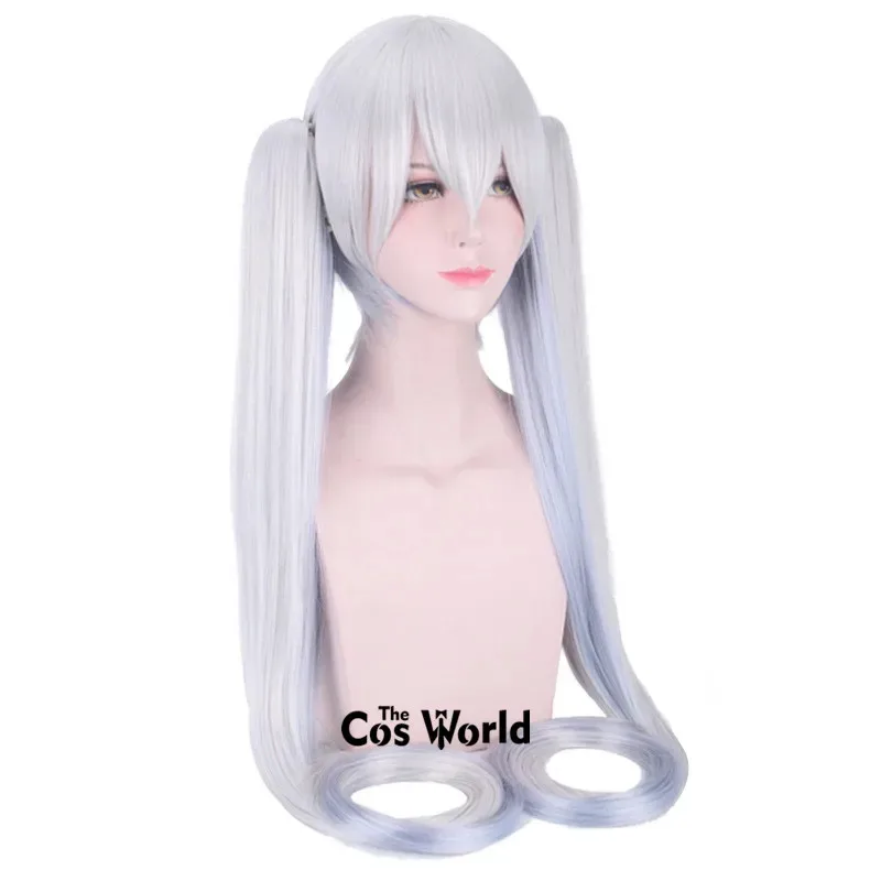 فوكالويد 2018 سنو ميكو مزيج اللون 120 سنتيمتر طويل مستقيم أنيمي تأثيري الباروكات الألياف مقاومة للحرارة الشعر الاصطناعية + غطاء شعر مستعار