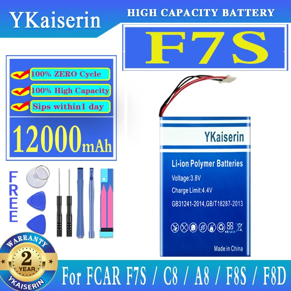 

YKaiserin Battery 12000mAh For FCAR F7S F8S F8D C8 A8