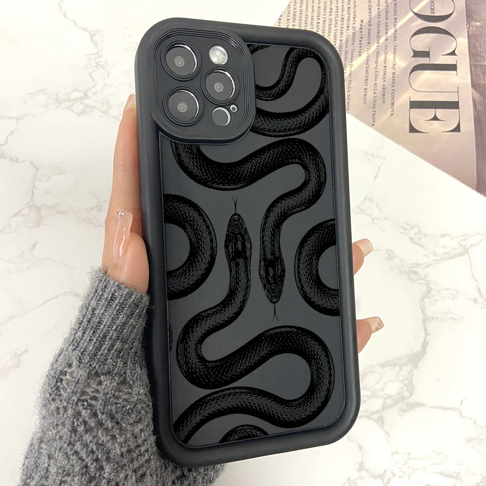 Trend Snake Phone Case for Oppo Realme C67 C65 C63 C55 C53 C35 C33 C31 C21 C20 12 11 8i Pro Plus 4G 5G Soft Ladder Lens Cover