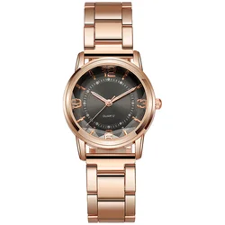 Ladies Temperament Luminous Steel Band Glass Alloy Quartz Watch Women'S Watch On Hand Accessories For Women Stainless Steel