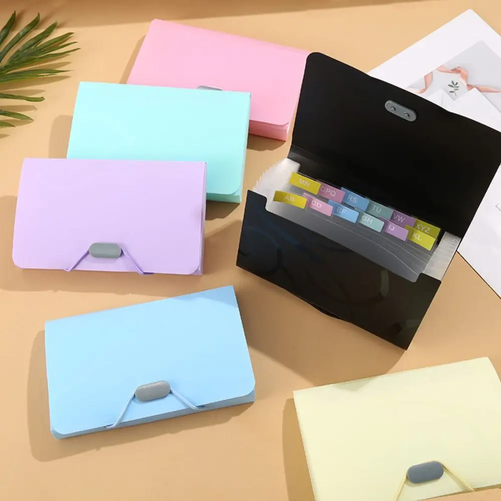 Portable Stripe Rainbow Organ Bag 13-grid Spring Rope A6 File Storage Bag Wear-resistant Waterproof Bill Package File Storage