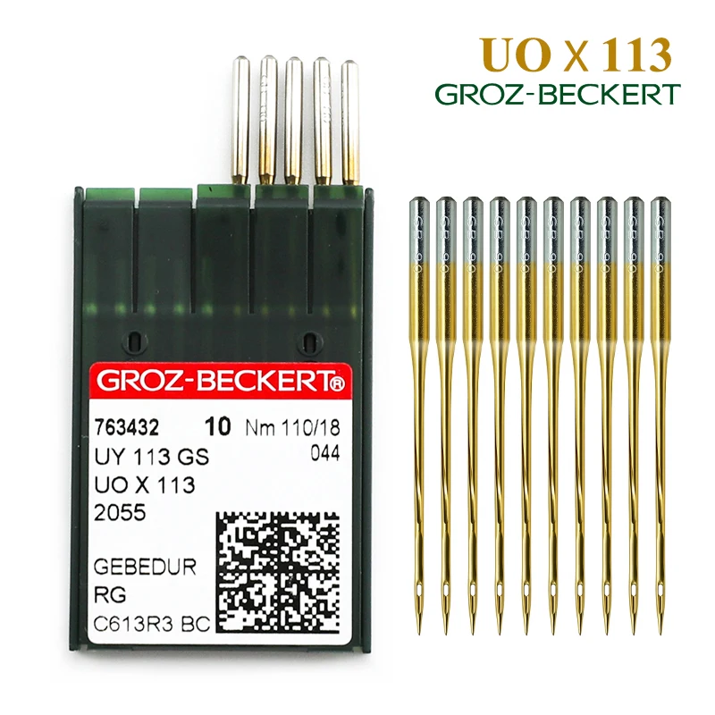 20 PCS Groz-Beckert UOx113 Agujas de coser compatibles con Kansai 1404P SIRUBA VC008 JACK Máquina de coser multiaguja UY11