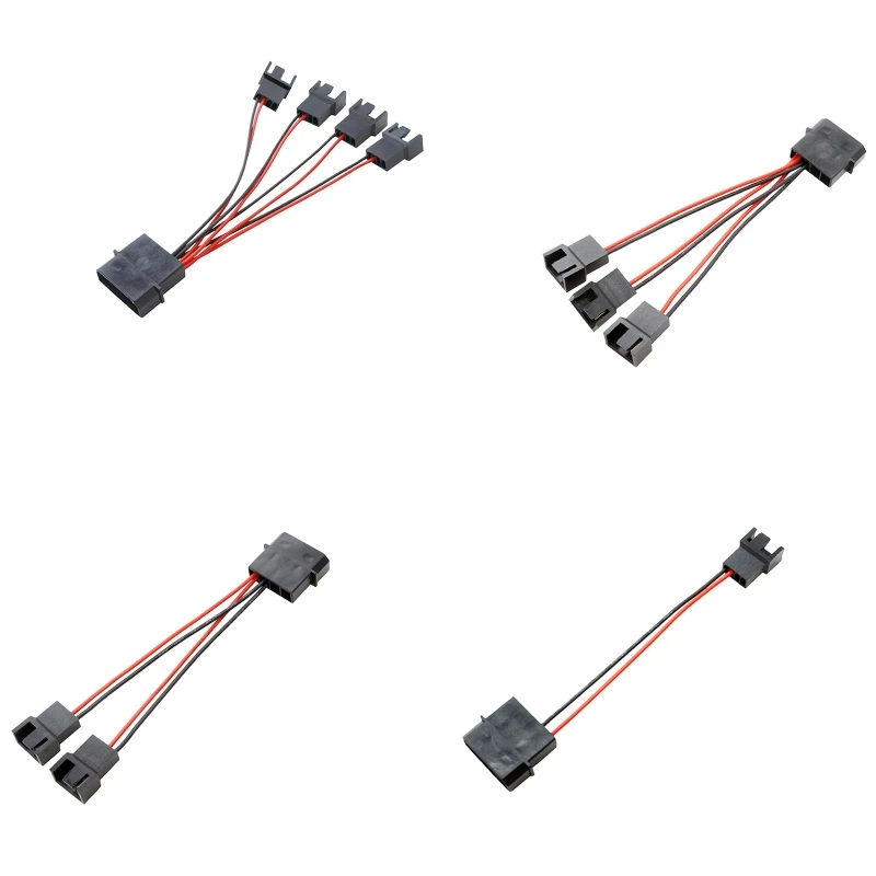 4Pin Molex to Fan Power Splitter Cable 4-Pin IDE to 3 4 4Pin Fan Connector