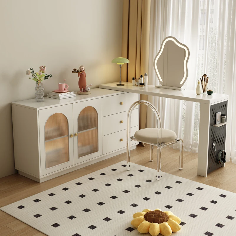 Stool White Folding Dresser Recamera Nordic Rotating Smart Cloakroom Design Vanity Unique Mirrors Penteadeira Modern Furniture