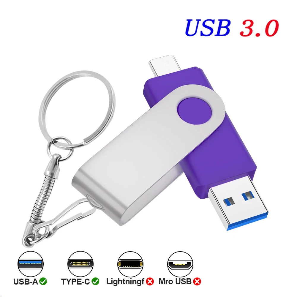 

Multifunctional 2 IN 1 type-c USB 3.0 Flash Drives pendrive 16GB cle usb flash drive stick 8GB Pen Drive for phone Memory Stick