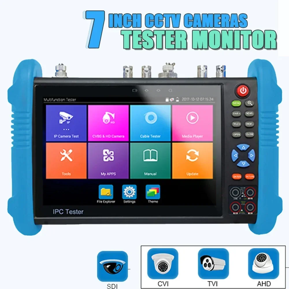 IPC9800MOVTADHS Full Functions Tester Monitor 7inch HD IP Camera Tester Support CVI TVI CVBS AHD RJ45 Cable TDR Test HDMI In/out