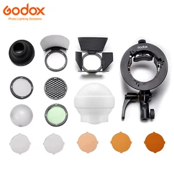 Godox AD100Pro Flash Accessory AK-R22 Silicone Dome Diffuser Ball AK-R1 Barn Door Snoot Reflector Color Filter Kit S2 Bracket