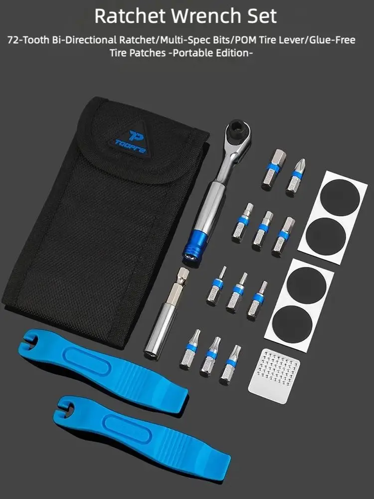 AliExpress TOOPRE Bicycle Mini Ratchet Wrench Tool Set Portable Multi Functional Repair Kit Bike Tire Wrench Tyre Tire Patch Repair Tools