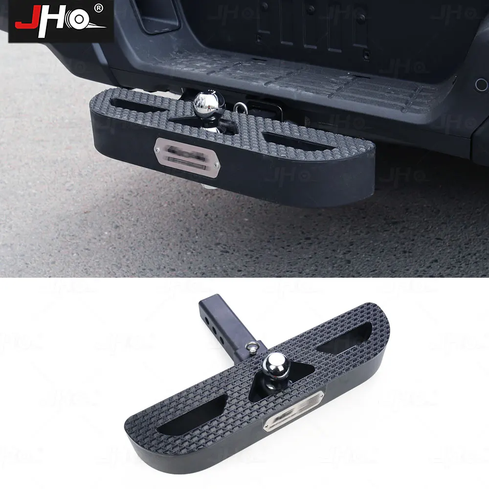 JHO Rear Bumper Trailer Hitch 2 Inch Receiver Hollow Shaft Triple Ball Mount Step Bar Pedal For Ford Ranger 2023 2024 Accessorie