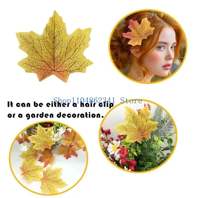 5ASD Thanksgiving Theme Haarclip voor volwassen kinderen Lovely Leaf Barrettes Hair Styling Accessoires Haarden Haar Decors 10