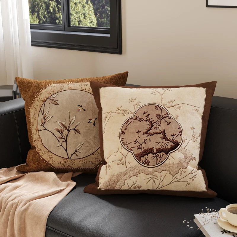 Vintage Style High-End Sofa Pillowcase Bedroom Guest House Decor Backrest Cushion with Core Removable And Washable Waist Cushion