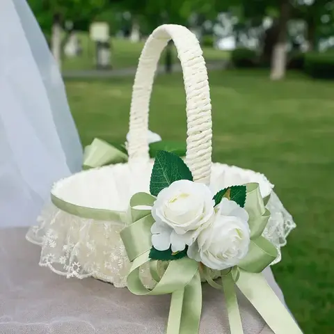 Wedding Decoration Bridesmaid Carrying Basket Wedding Flower Child Scattering Flower Basket Petal Storage Basket