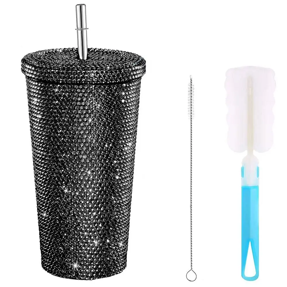 

500ml/750ml Rhinestone Thermos Bottles Double Layer Insulated Vacuum Flasks Shining Creative Stainless Steel Water Bottle Home