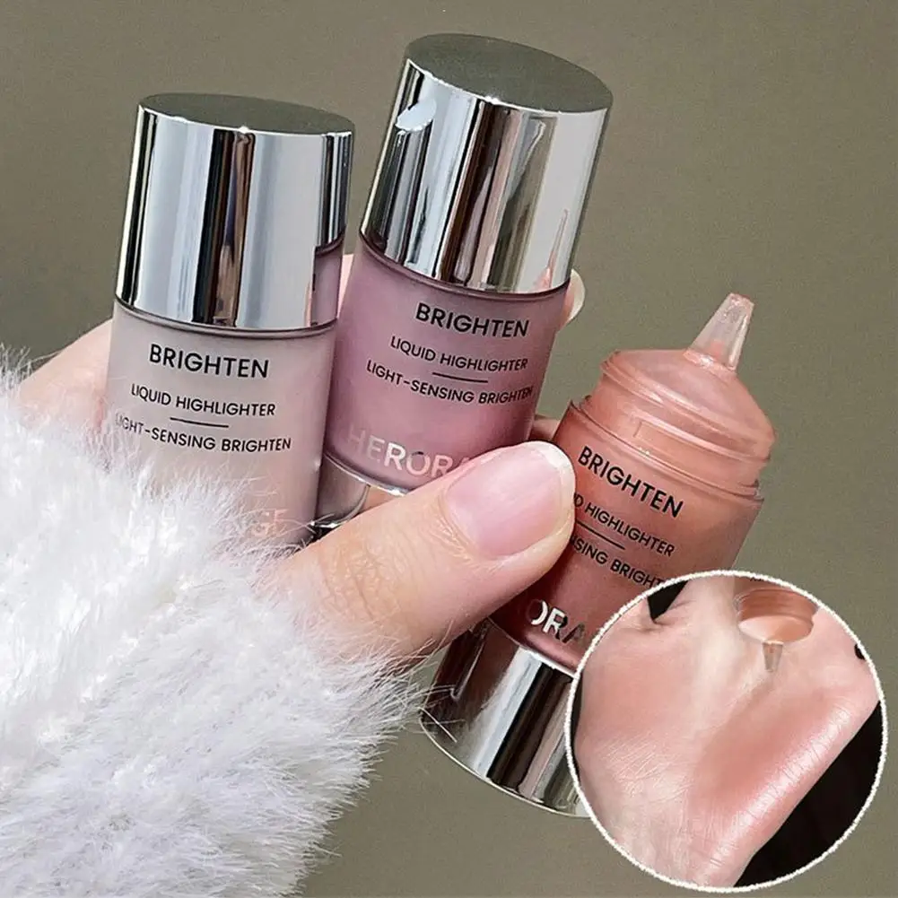 HERORANGE Shimmer Liquid Blush Highlighter Natural Lasting Brighten Easy Blend Dewy Watery Smooth Texture Daily Face Makeup 2026