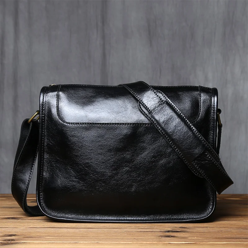 Nzpj Vintage Echt leder Herren Umhängetasche natürliche Rindsleder Umhängetasche lässig Herren Rucksack für 11 Zoll iPad – Detail 17